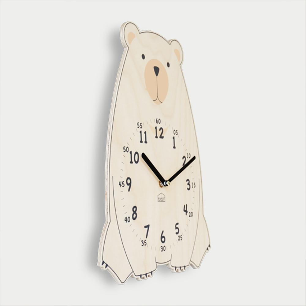 Brown Bear non-ticking Silent Wall Clock