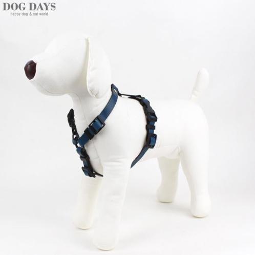 Retro leather black harness(Blue)