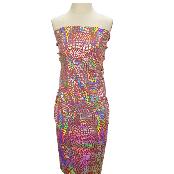 SJ New Iridscent Snake Hologram Sequins Stretch Fabric Bundles (54 inch cuttable, 320G/Y)