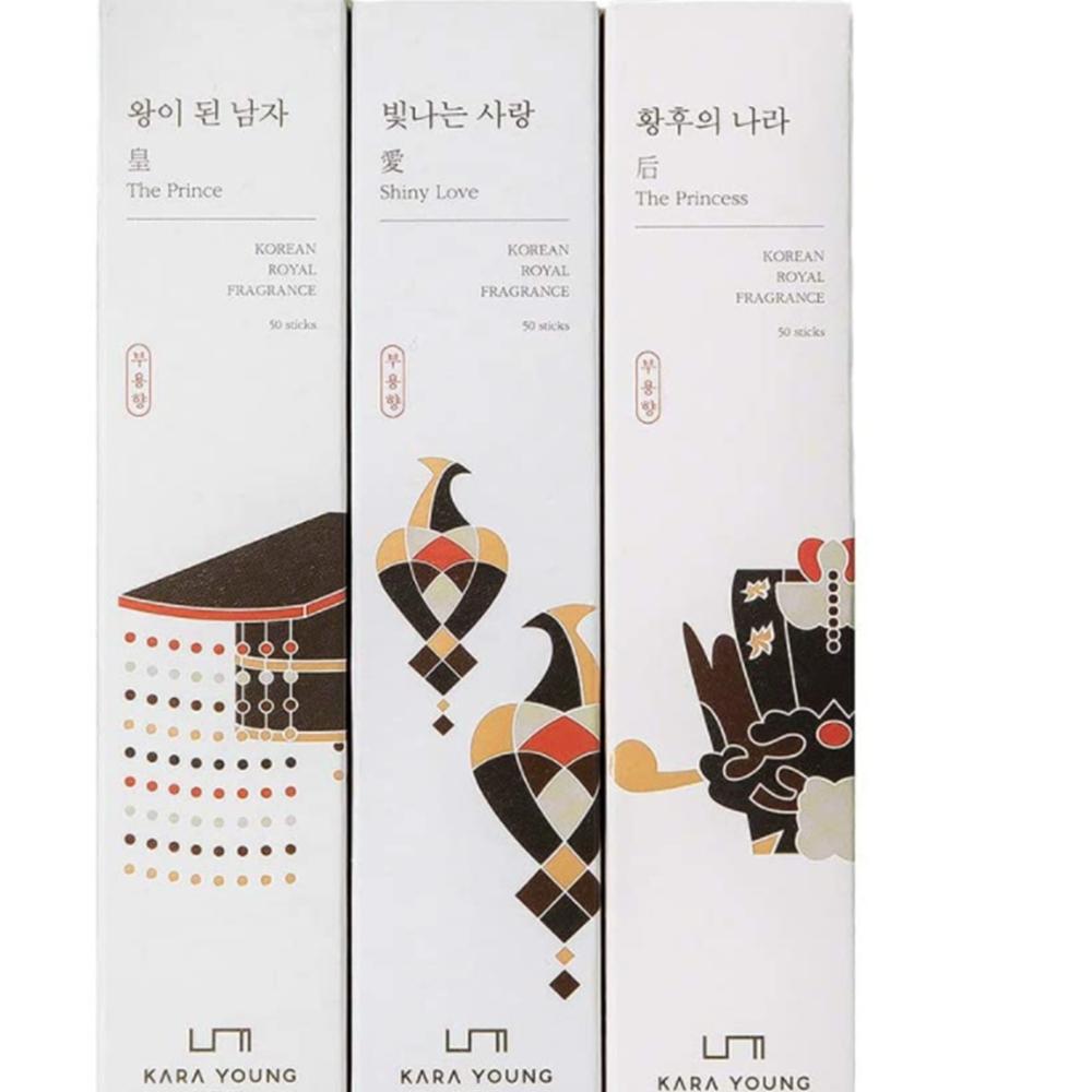 KARAYOUNG Korean Royal Fragrance Incense Sticks Air-Freshener Relaxing 3 Packs (40 Sticks Each)