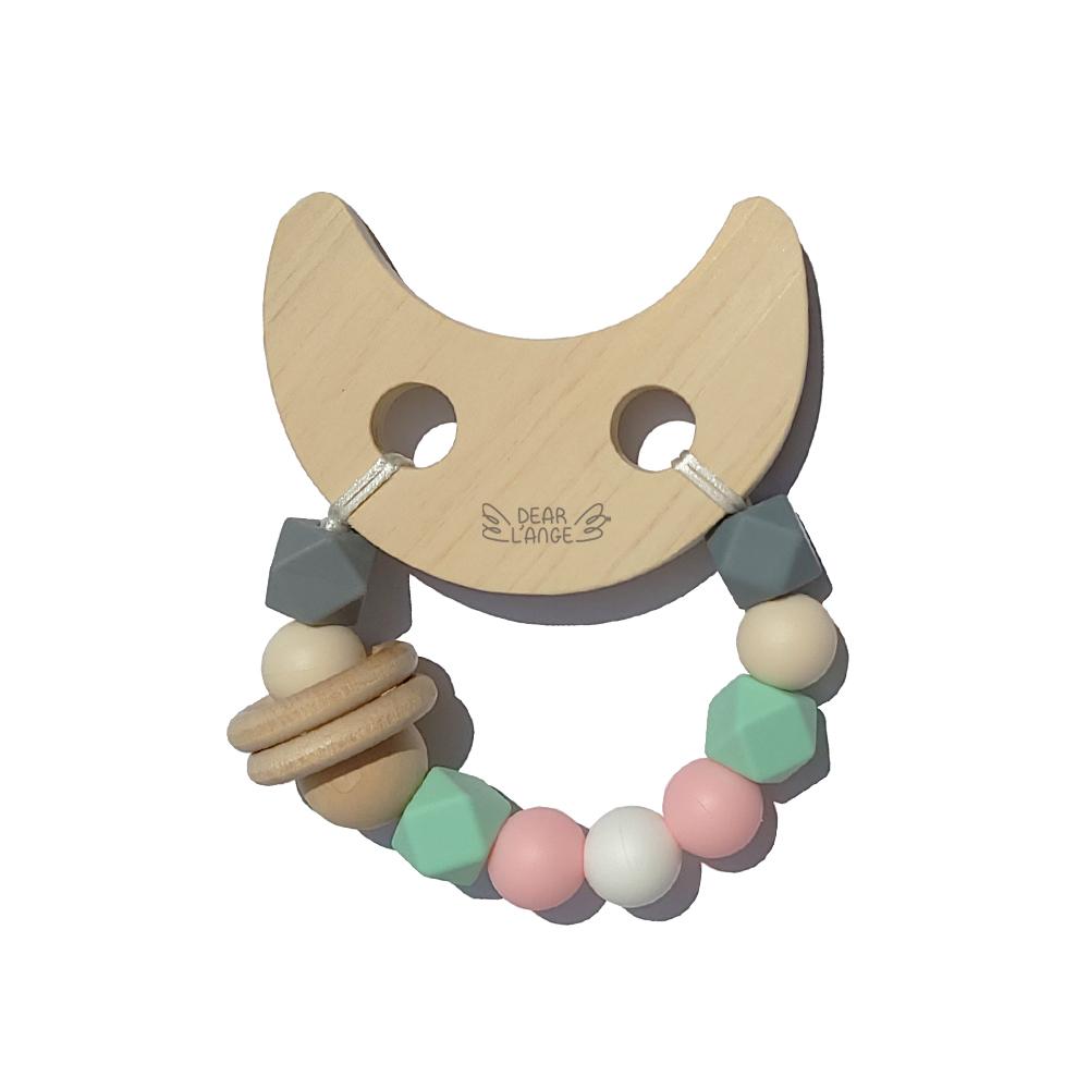 Korean Wooden Teething Toy Company, HINOKI WOODEN TEETHER TOY with Rattle