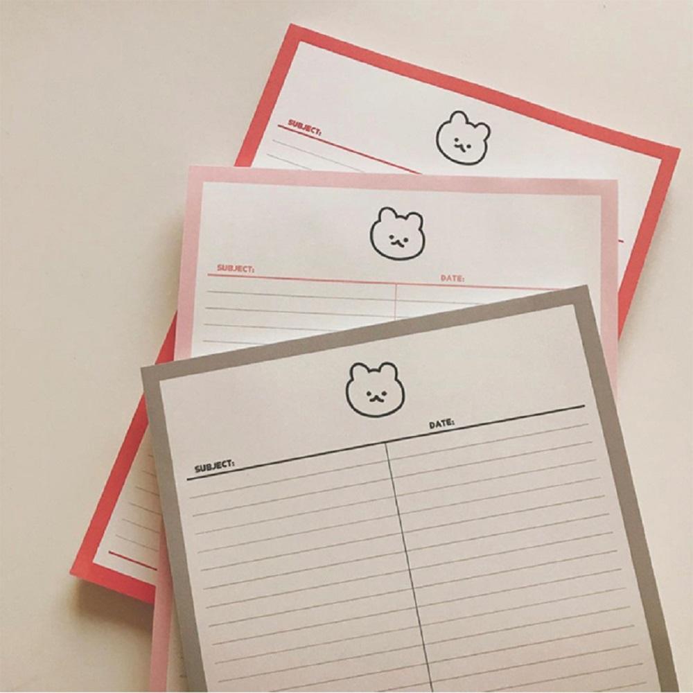 Half line note with a siot bear without bond and detachable per page (Red)