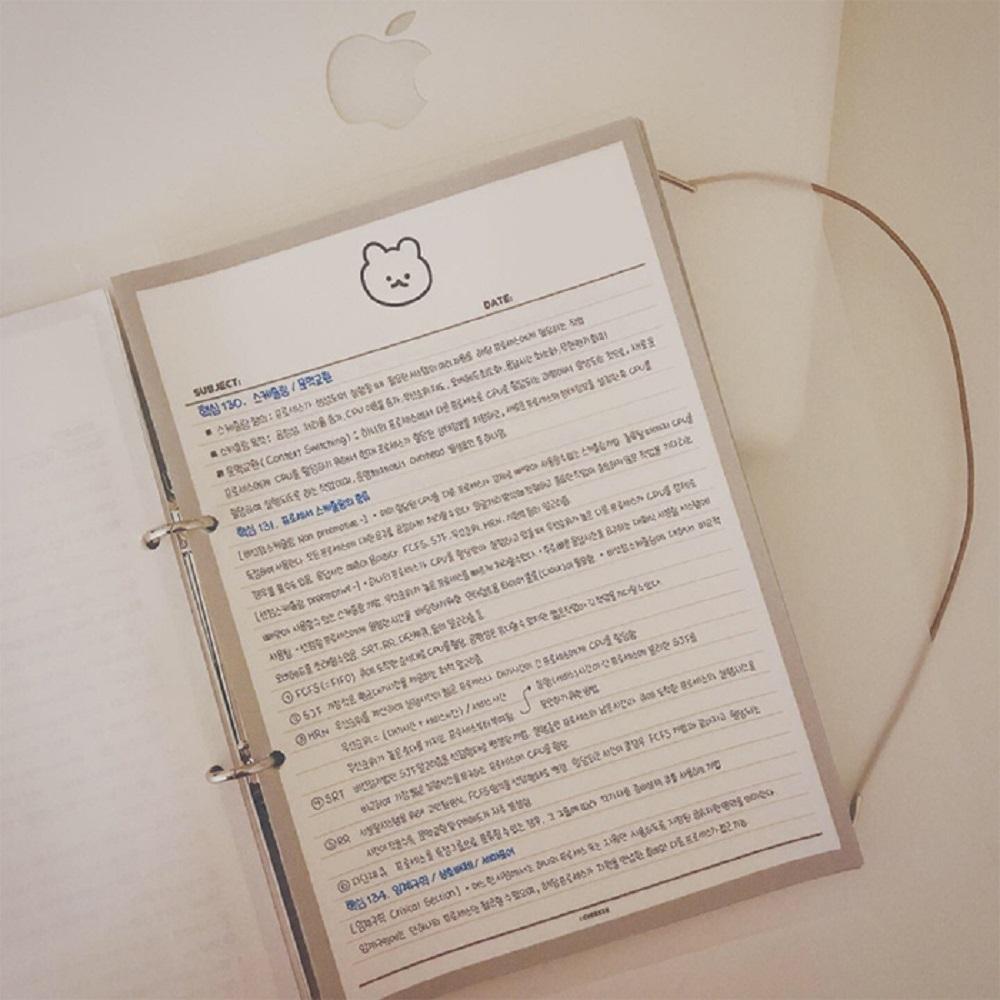 Half line note with a siot bear without bond and detachable per page (Gray)