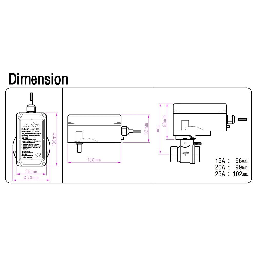Motorized Actuators DC 12V Waterproof (Excluding Ball Valve)  - AD12-3TS (3-wire(4 N.M))