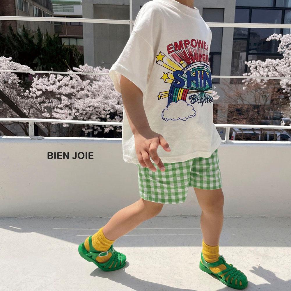 Rainbow pattern, shine, short sleeve T-shirt, Children's clothes, cotton