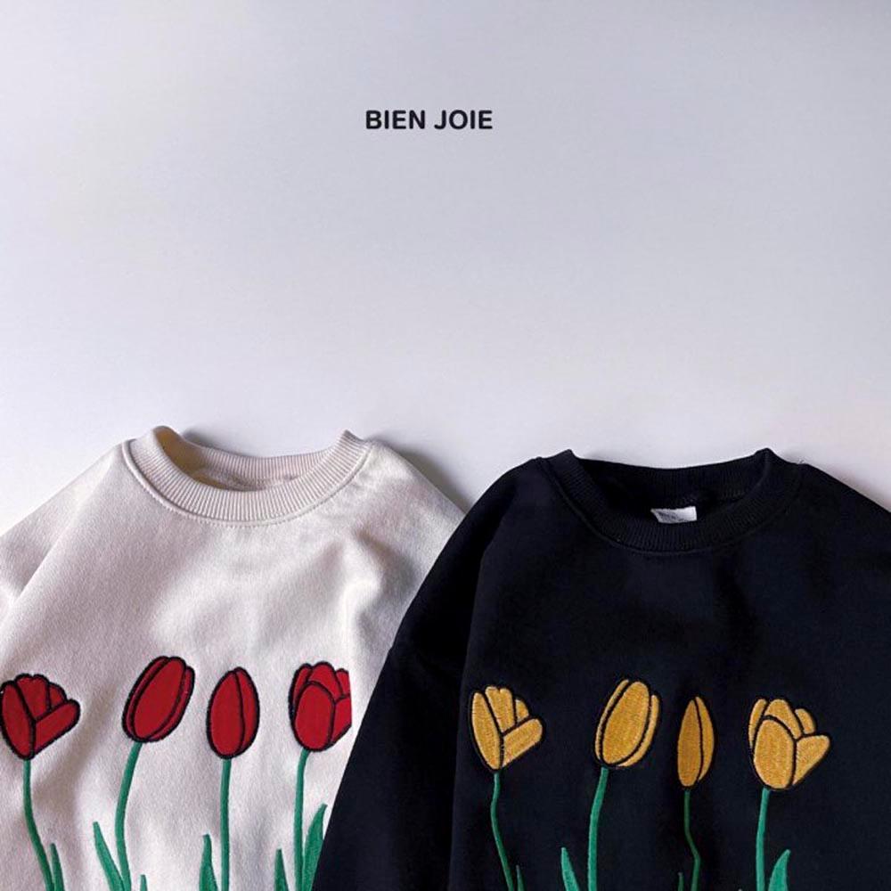 Tulip pattern, embroidered long dress, Children's clothes, cotton