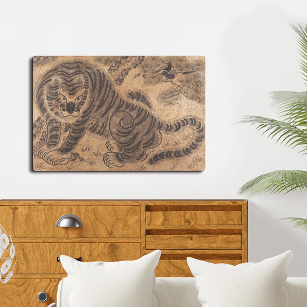 Korean Folk Art Frameless Art Print, minhwa drawing Korean art poster for home decoration_'Jackhodo'