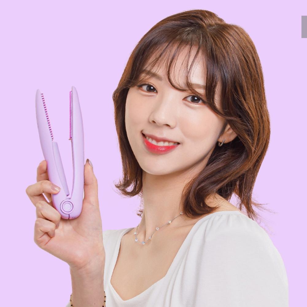 Lovely Purple Mini Wireless Hair Iron
