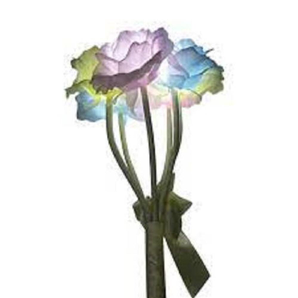 DAEWANG King Solar Panel LED Flower Rose Set of 10 Light Lamp Battery Interior Home Decoration, Pres