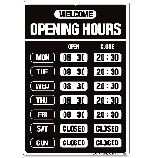 Opening Hours Sign(Black)