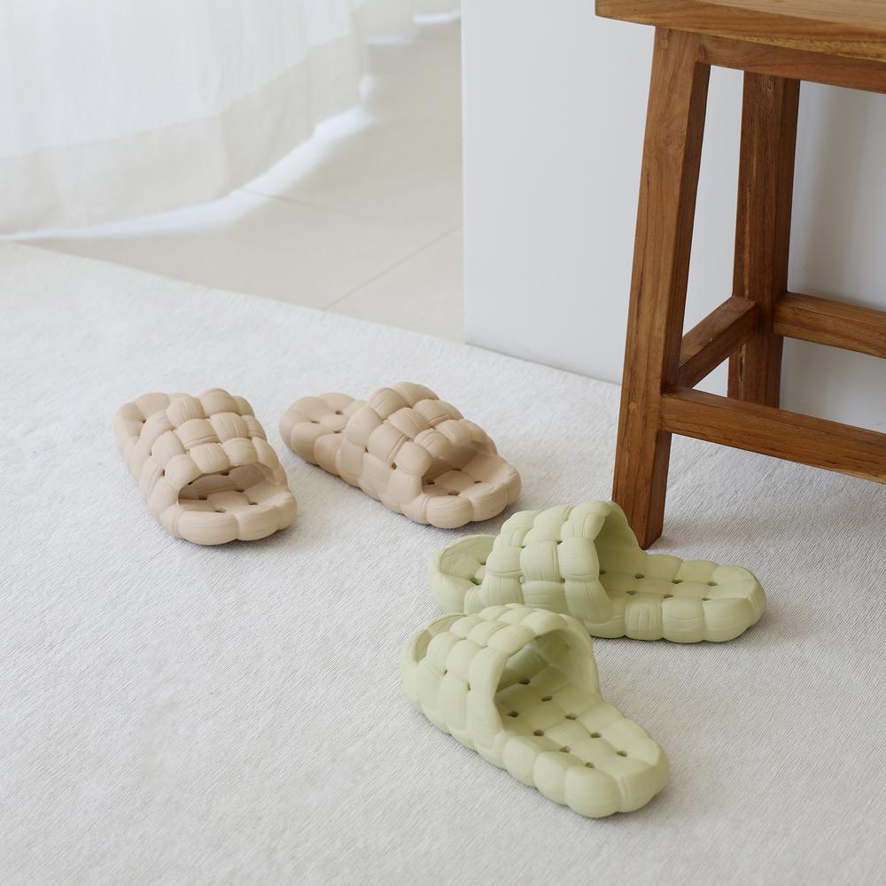 Quilted Bathroom Slippers Lime 260