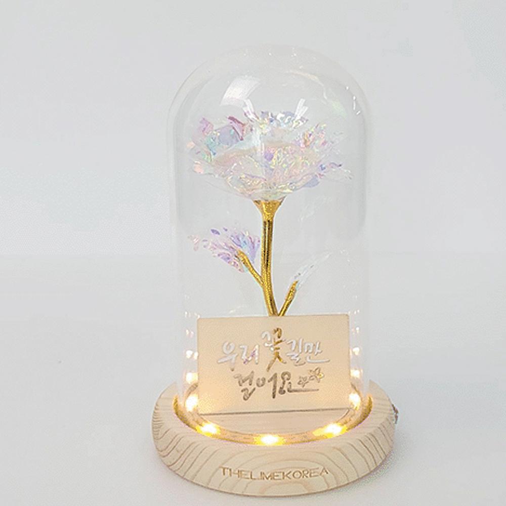 LED flower road Aurora rose glass dome mood light lover's gift