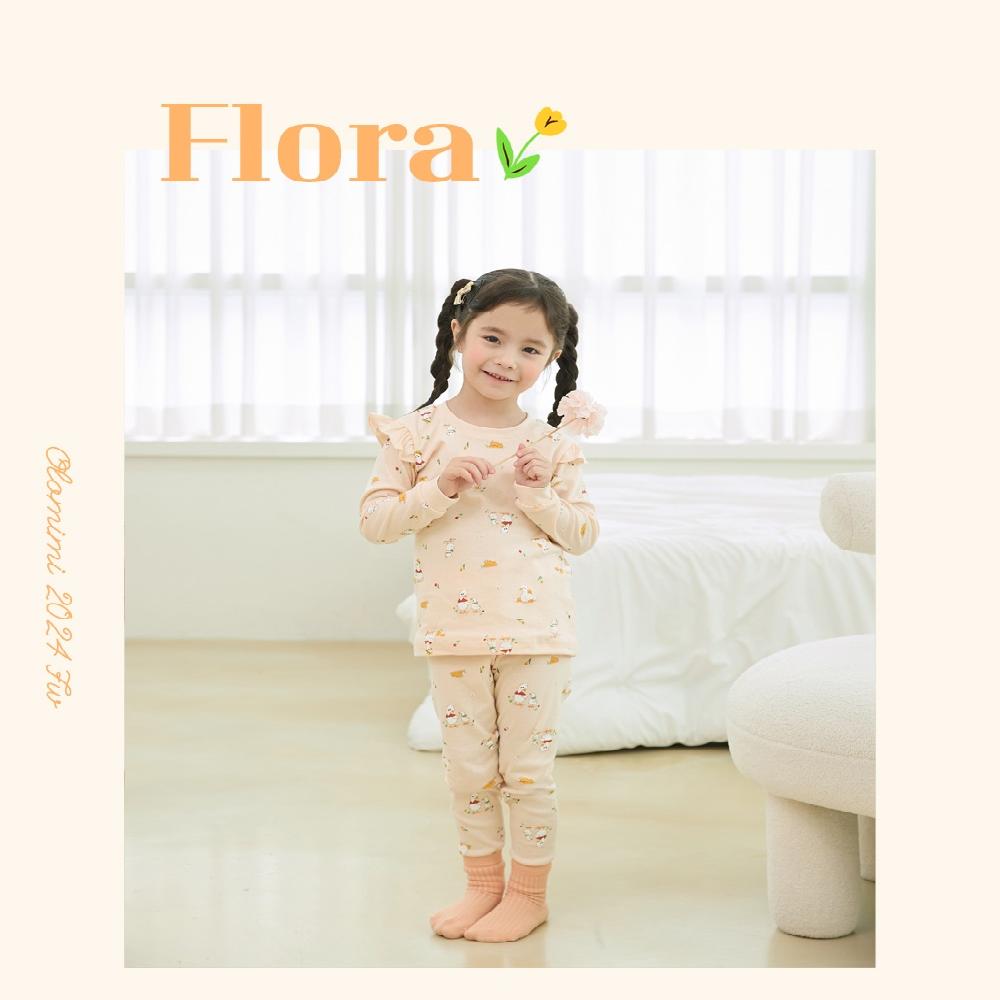 kids wear 30S 3/4 length modal <Flora>
