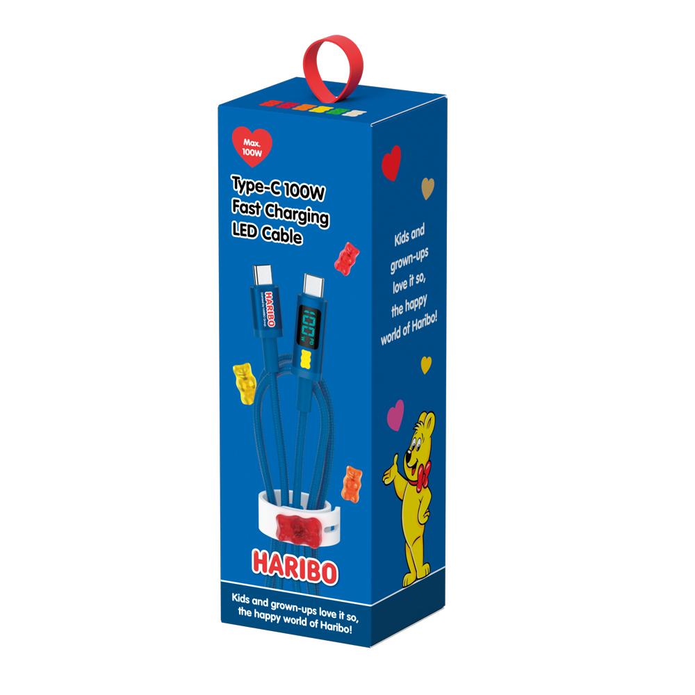 Haribo 100W Type-C Cable LCD Display Super Fast Charging High-Speed Data Transfer 1.5m Tangle-Free