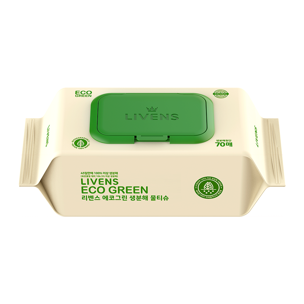 Livens Biodegradable Wet Wipes Eco Green
